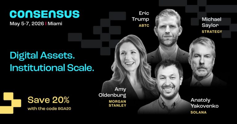 Eric Trump, Michael Saylor, and Anatoly Yakovenko headline Consensus Miami 2026 as crypto’s biggest stage returns